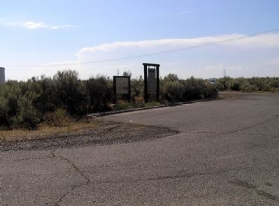 Wide view of the Sacagawea Marker. Click for full size. Wide view of the Sacagawea Marker image. Click for full size.