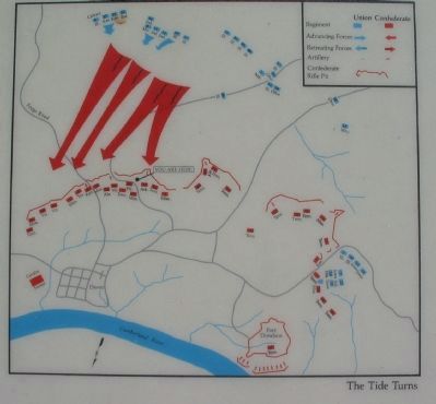 Battle Map Showing Confederate Retreat image. Click for full size.
