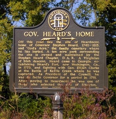 Gov. Heard’s Home Marker. Click for full size. Gov. Heard’s Home Marker image. Click for full size.