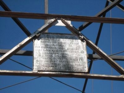 Sign on Suspension Bridge image. Click for full size.