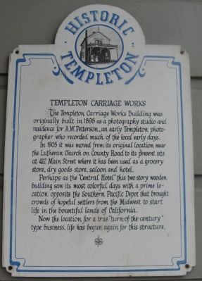 Templeton Carriage Works Marker image. Click for full size.