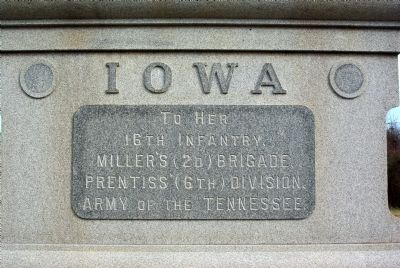 16th Iowa Infantry Marker. Click for full size. 16th Iowa Infantry Marker image. Click for full size.