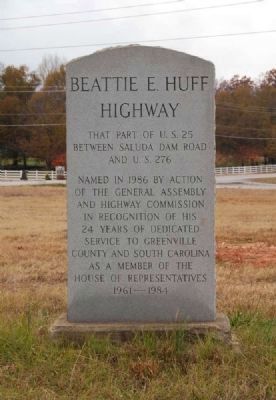 Beattie E. Huff Highway Marker. Click for full size. Beattie E. Huff Highway Marker image. Click for full size.