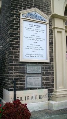 Old St. Mary's Church Markers & Cornerstone image. Click for full size.