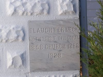 Slaughter Neck United Methodist Church Cornerstone image. Click for full size.