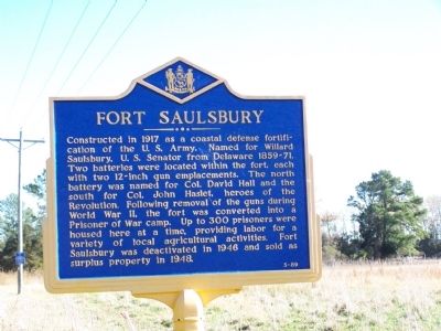 Fort Saulsbury Marker image. Click for full size.