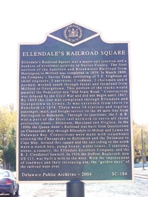 Ellendale's Railroad Square Marker image. Click for full size.