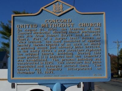 Concord United Methodist Church Marker image. Click for full size.