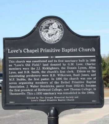 Love's Chapel Primative Baptist Church Marker image. Click for full size.
