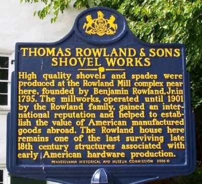 Thomas Rowland & Sons Shovel Works Marker image. Click for full size.
