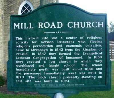 Mill Road Church Marker image. Click for full size.