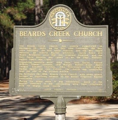 Beards Creek Church Marker image. Click for full size.
