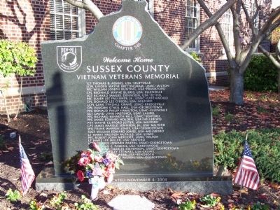 Sussex County Vietnam Veterans Memorial Marker image. Click for full size.