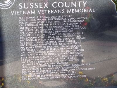 Sussex County Vietnam Veterans Memorial image. Click for full size.