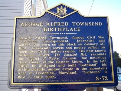 George Alfred Townsend Birthplace Marker image. Click for full size.