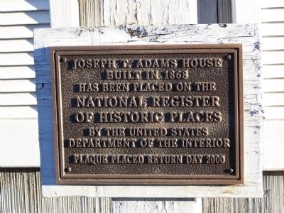 Joseph T. Adams House Marker image. Click for full size.
