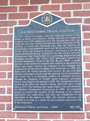 Georgetown Train Station Marker image. Click for full size.