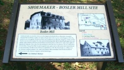 Shoemaker-Bosler Mill Site Marker. Click for full size. Shoemaker-Bosler Mill Site Marker image. Click for full size.