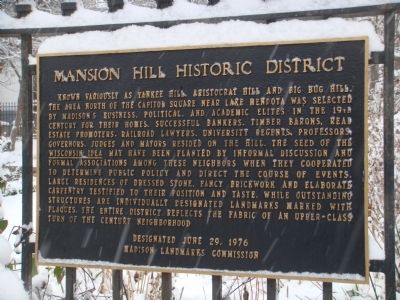 Mansion Hill Historic District Marker image. Click for full size.