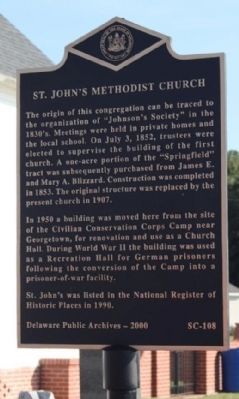 St. John's Methodist Church Marker image. Click for full size.