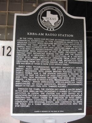 KRBA-AM Radio Station Marker image. Click for full size.