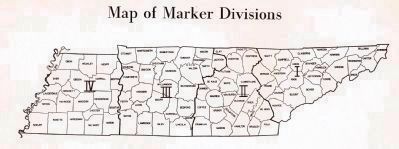 Map of Tennessee Marker Divisions image. Click for full size.