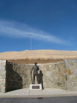 The Airborne Soldier and the Cemetery Flagpole image. Click for full size.