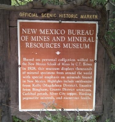 New Mexico Mineral Museum Marker image. Click for full size.