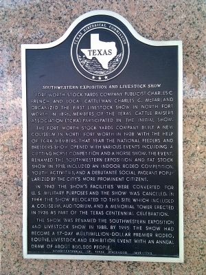 Southwestern Exposition and Livestock Show Marker image. Click for full size.
