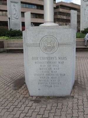 Flagpole Base in front of the Memorial image. Click for full size.