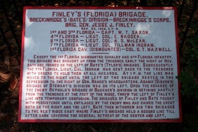 Finley's (Florida) Brigade Marker image. Click for full size.