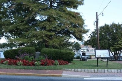 The Bombardment of Lewes Marker, seen along Front Street, at 1812 Memorial Park. image. Click for full size.