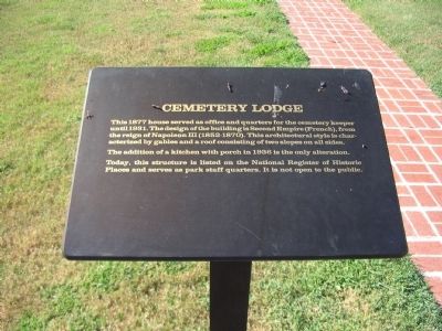 Cemetery Lodge Marker. Click for full size. Cemetery Lodge Marker image. Click for full size.