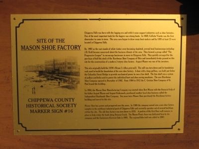 Site of the Mason Shoe Factory Marker. Click for full size. Site of the Mason Shoe Factory Marker image. Click for full size.