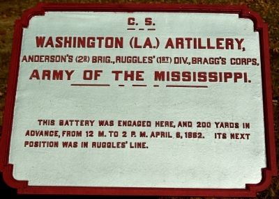 Washington (La.) Artillery Marker image. Click for full size.