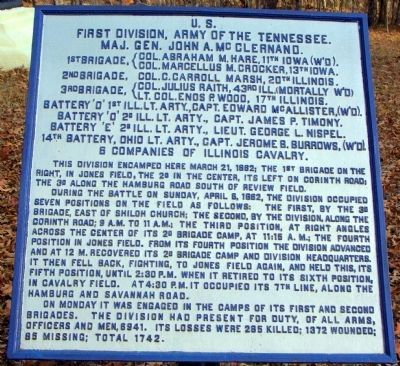 First Division, Army of the Tennessee Marker image. Click for full size.
