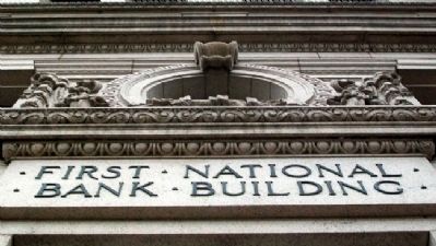 First National Bank Building Entry Detail image. Click for full size.
