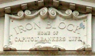 Iron Block Tympanum Detail. Click for full size. Iron Block Tympanum Detail image. Click for full size.