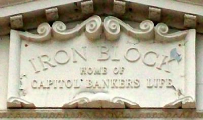 Iron Block Tympanum Detail image. Click for full size.