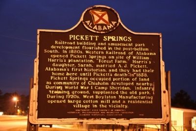 Pickett Springs / “The Best Public Resort” Marker (Side A) image. Click for full size.