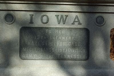 13th Iowa Infantry Marker. Click for full size. 13th Iowa Infantry Marker image. Click for full size.