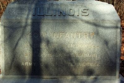 40th Illinois Infantry Marker. Click for full size. 40th Illinois Infantry Marker image. Click for full size.