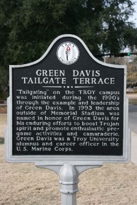 Green Davis Tailgate Terrace Marker image. Click for full size.