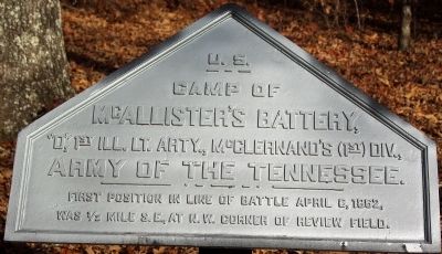 Camp of McAllister's Battery Marker. Click for full size. Camp of McAllister's Battery Marker image. Click for full size.