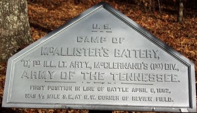 Camp of McAllister's Battery Marker image. Click for full size.