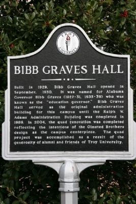 Bibb Graves Hall Marker image. Click for full size.
