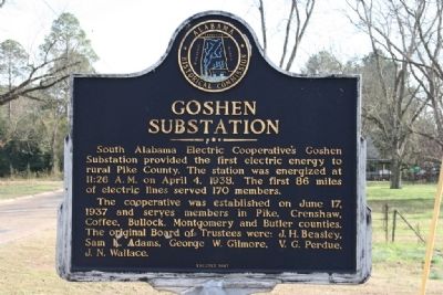 Goshen Substation Marker image. Click for full size.