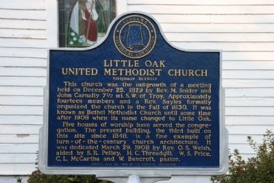 Little Oak United Methodist Church Marker image. Click for full size.