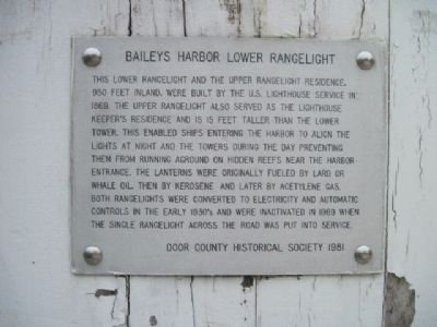 Baileys Harbor Lower Range Light Marker image. Click for full size.