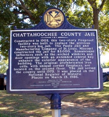 Chattahoochee County Jail Marker, Side 2 image. Click for full size.